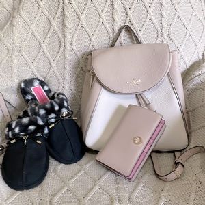 Kate Spade Bundle! backpack/wallet/slippers